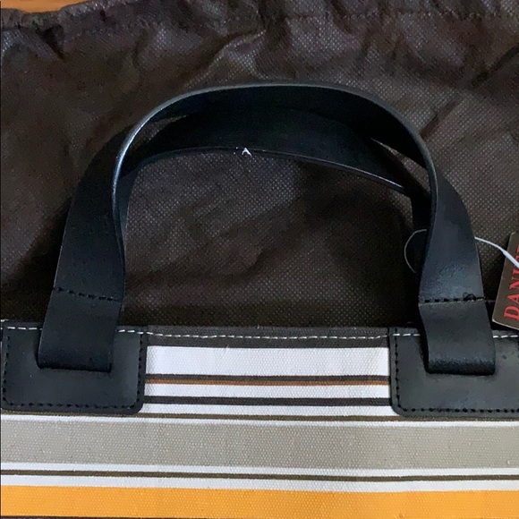 NWT Danier canvas tote with leather handles - Picture 2 of 6